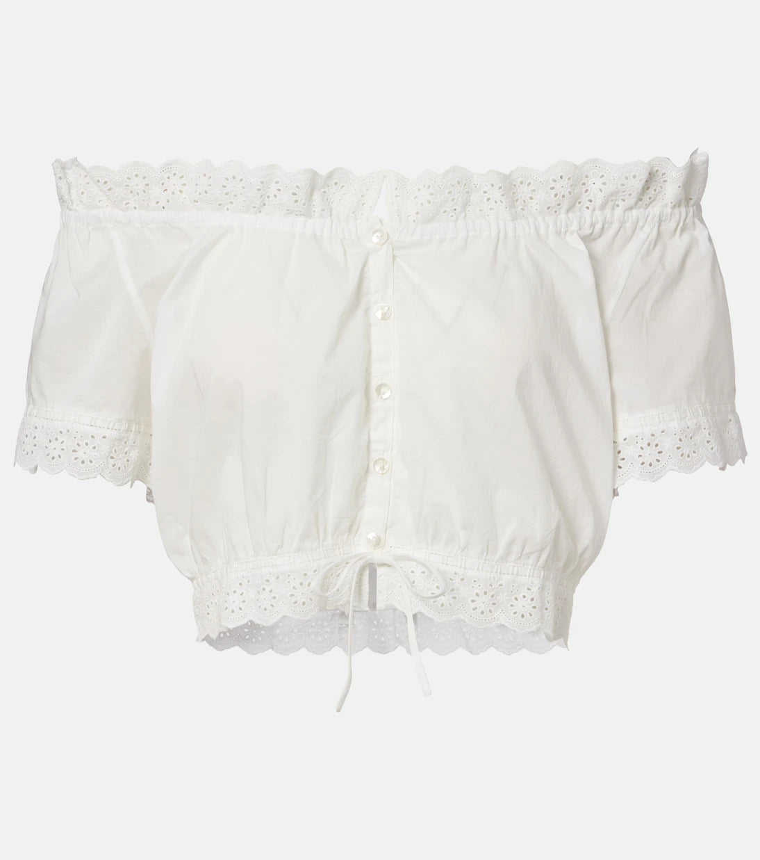 Poupette St Barth - Nala pointelle cotton crop top