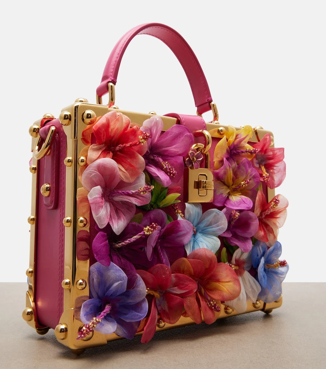 Dolce&Gabbana - Dolce Box floral-appliqué leather box bag