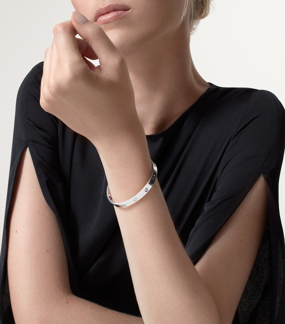 LOVE Classic White Gold 4-Diamond Bracelet - Single-Screw Closure