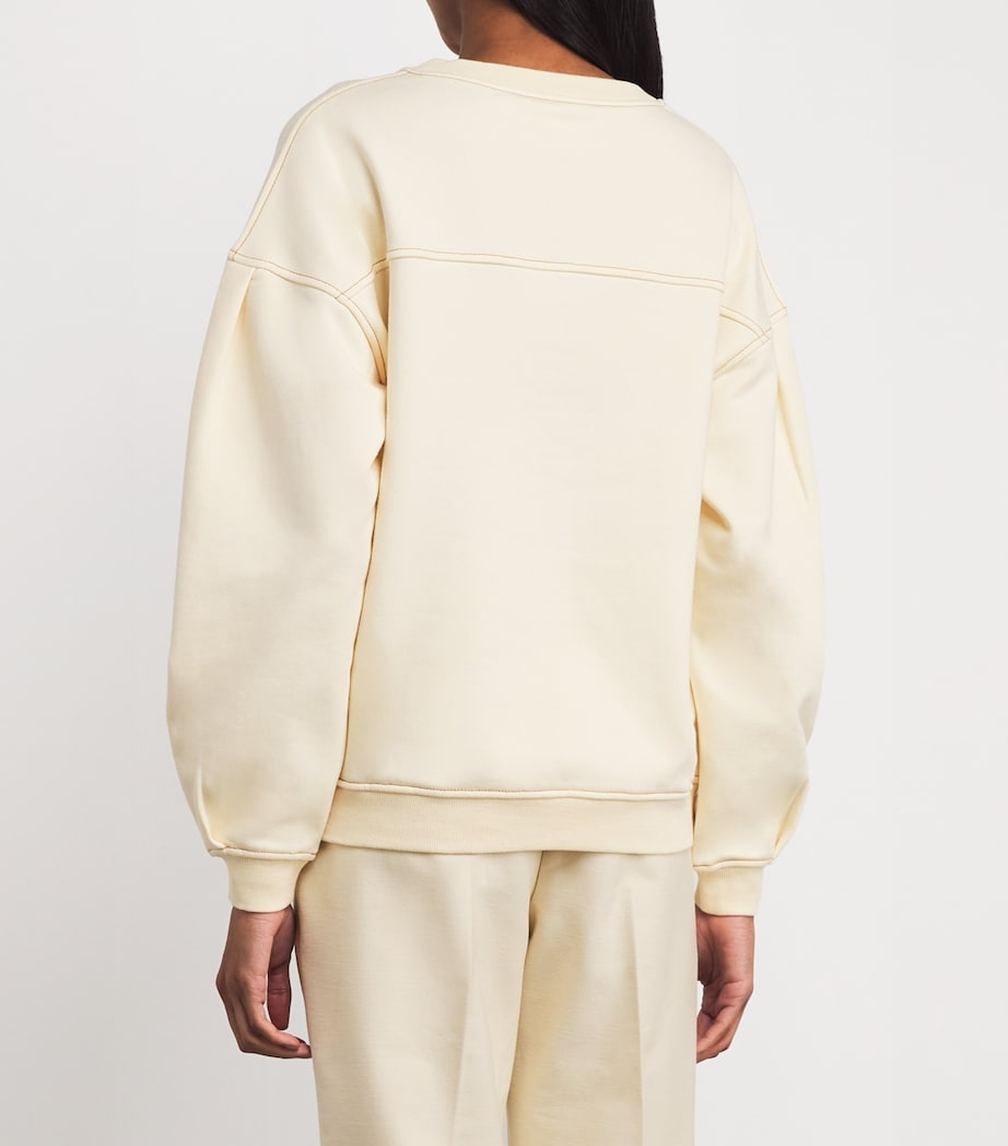 Ivory Cotton-Blend Mogol Sweatshirt
