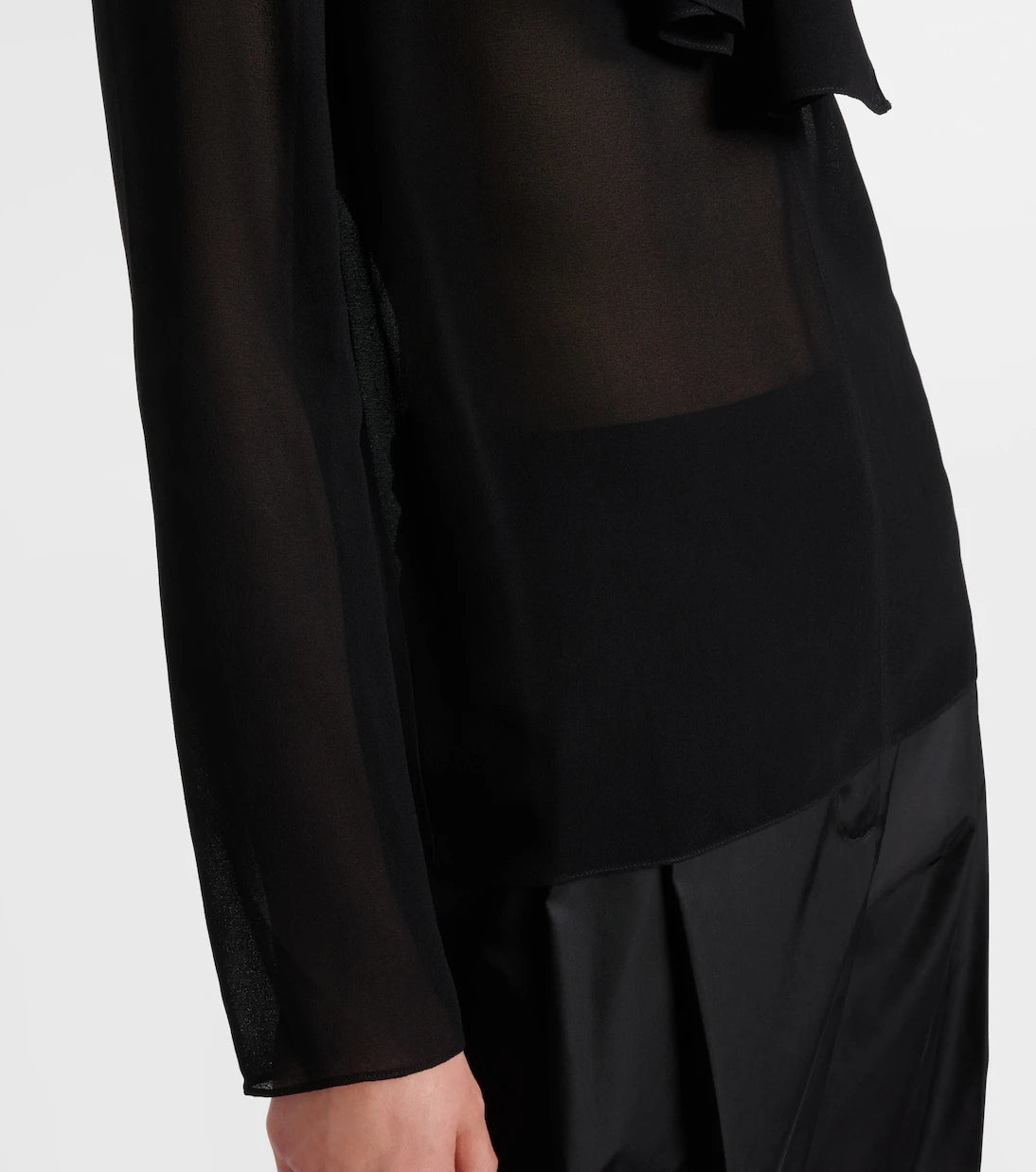 Alaïa - Sheer tie-neck blouse