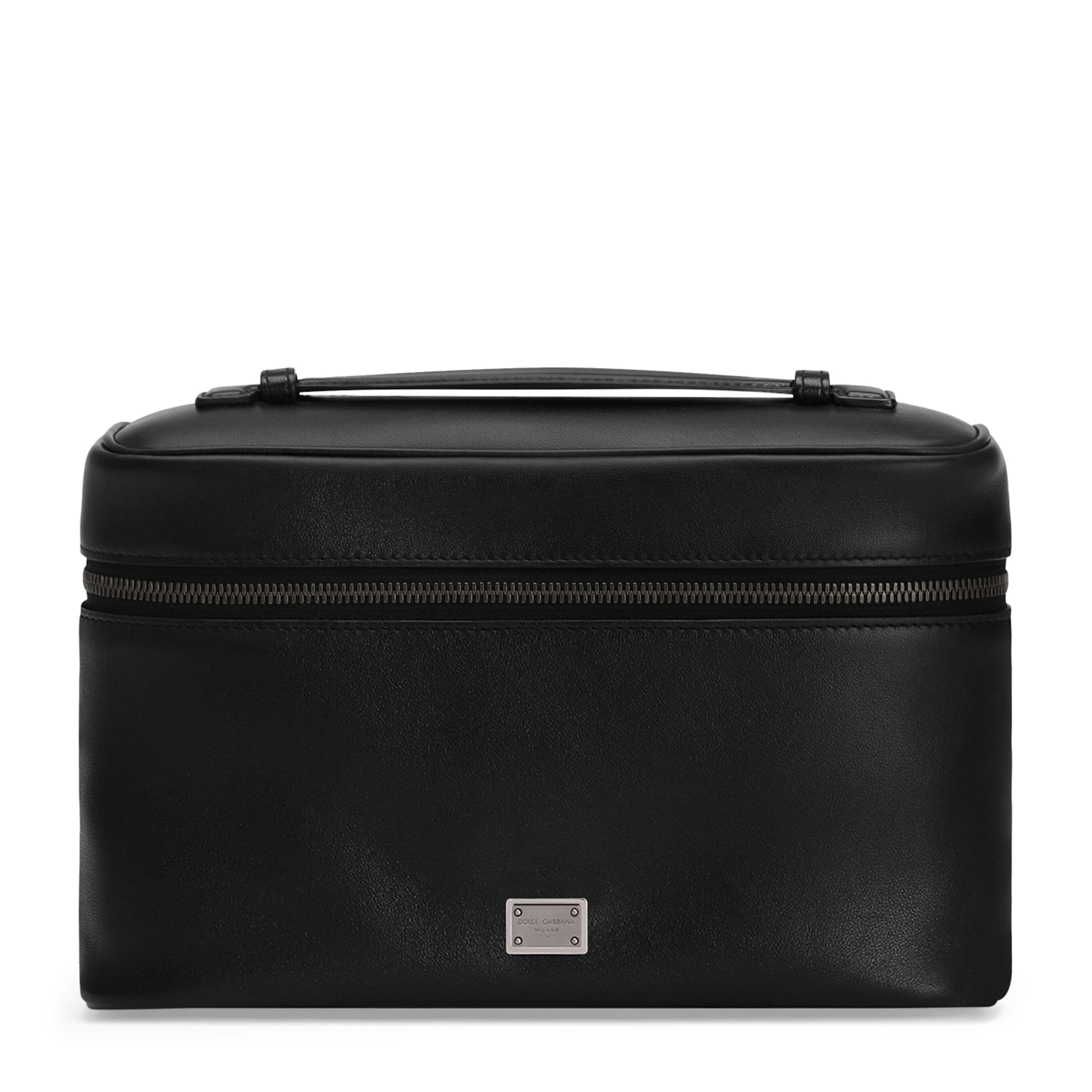 Dolce & Gabbana Leather Logo Plaque Toiletry Bag