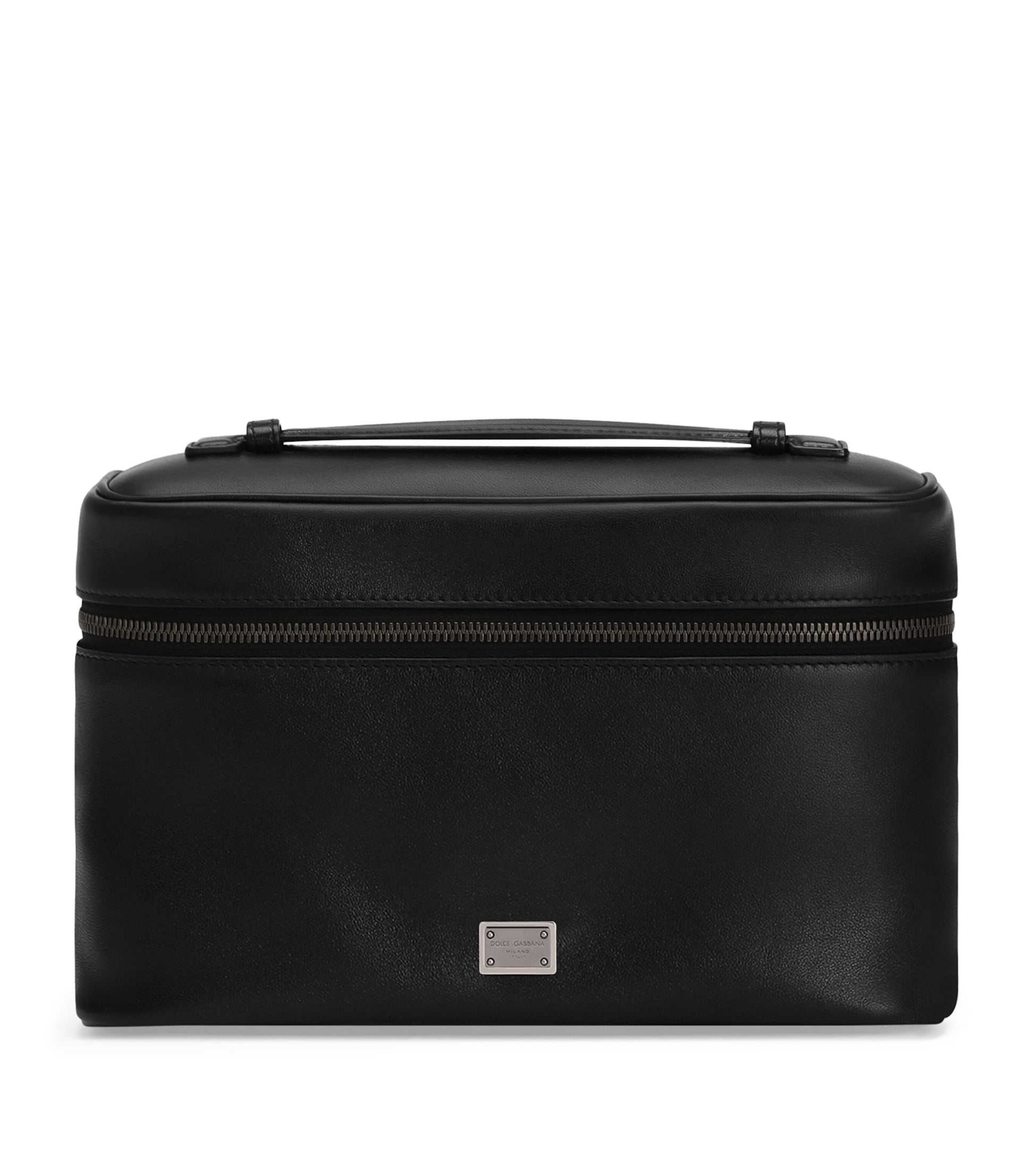 Dolce & Gabbana Leather Logo Plaque Toiletry Bag