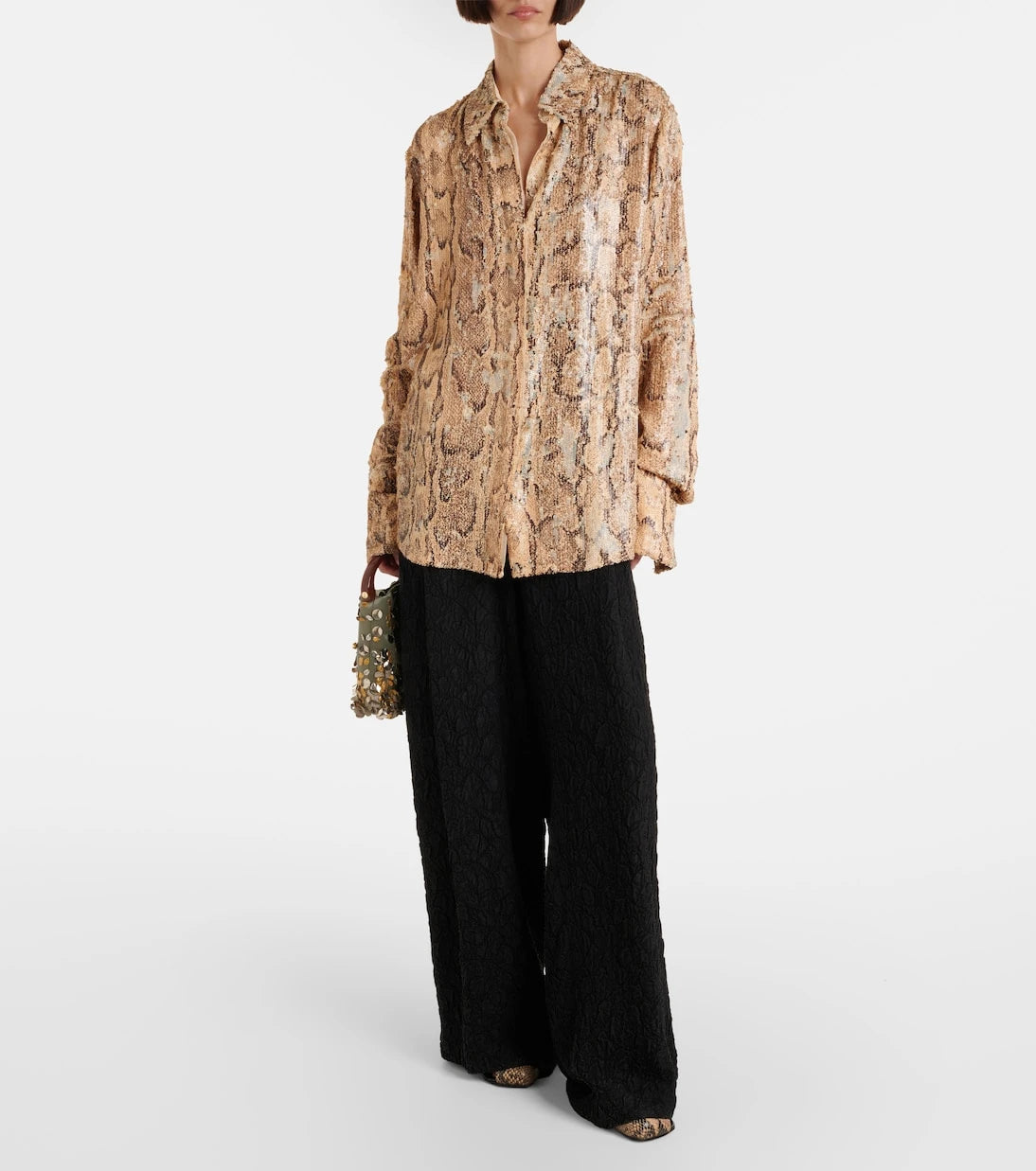 Dries Van Noten - Sequined snake-effect shirt