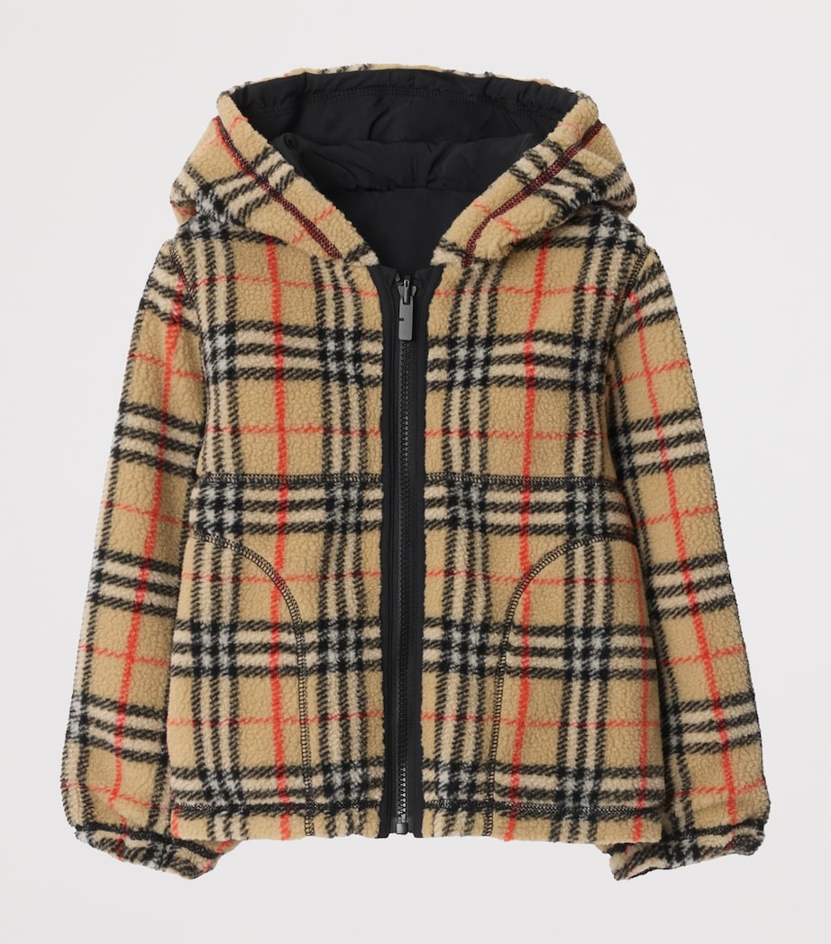 Burberry Kids Fleece Reversible Check Hooded Jacket (3-12 Years)