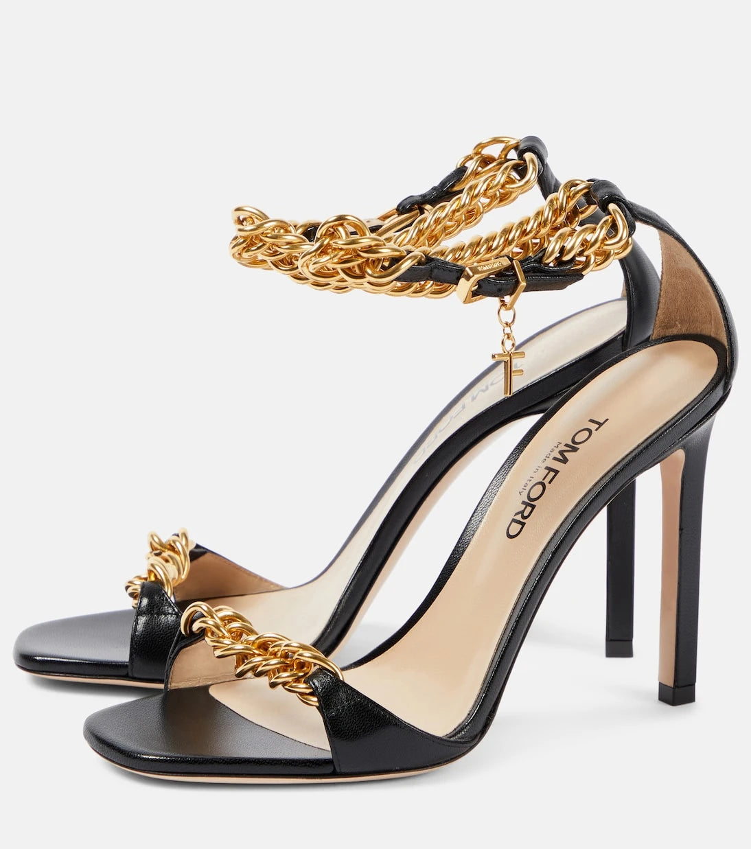 Tom Ford - صندل زينيث 105 الجلدي بتفاصيل سلسلة