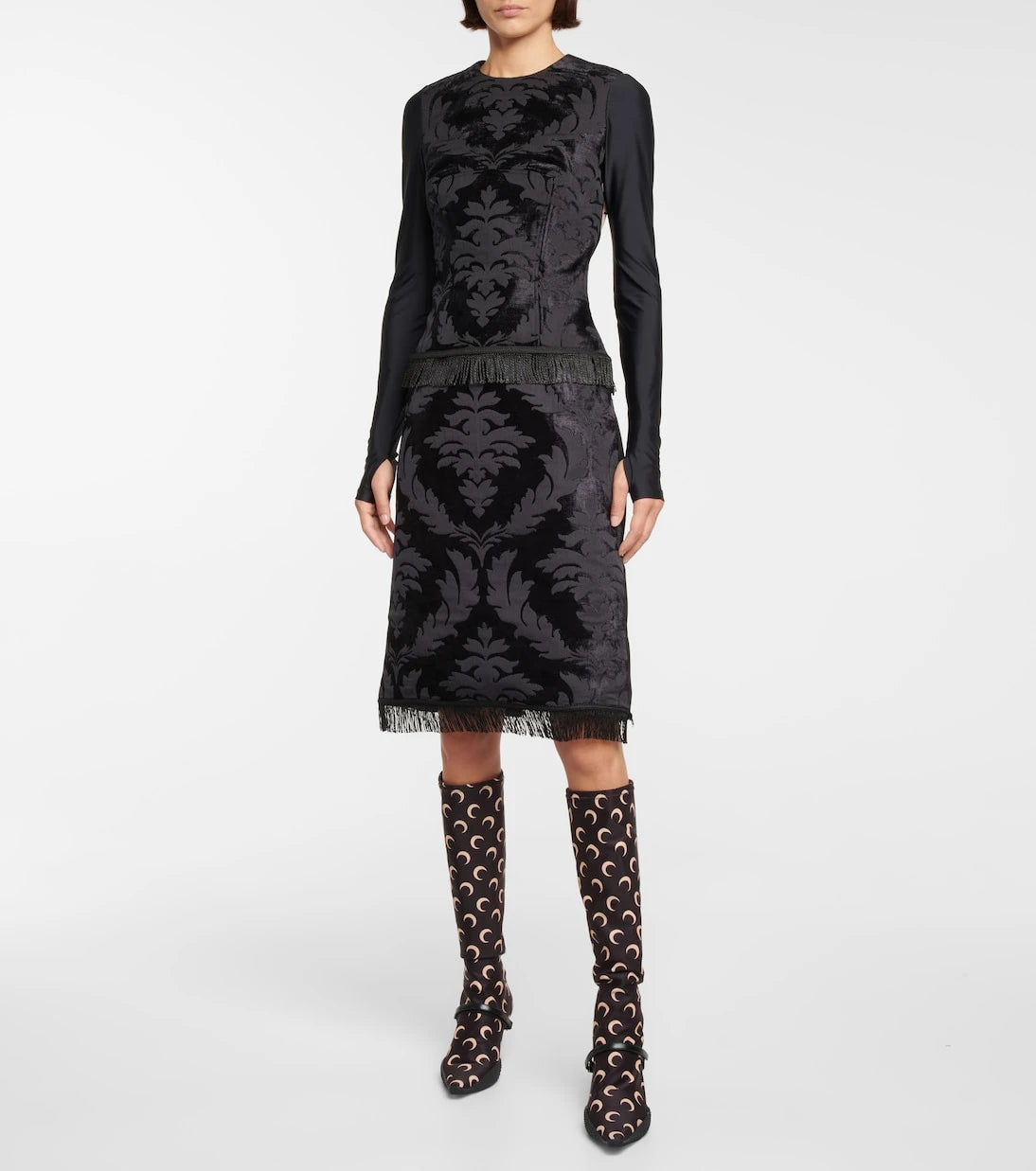 Marine Serre - Moon Salutation regenerated midi skirt