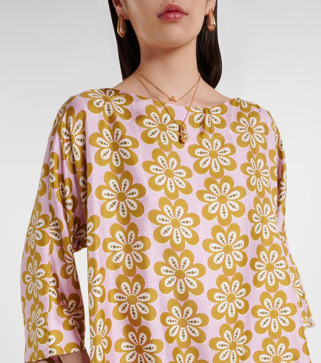 La DoubleJ - Muumuu printed silk twill maxi dress