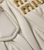 Miu Miu White Mini Matelassé Leather Arcadie Top-Handle Bag