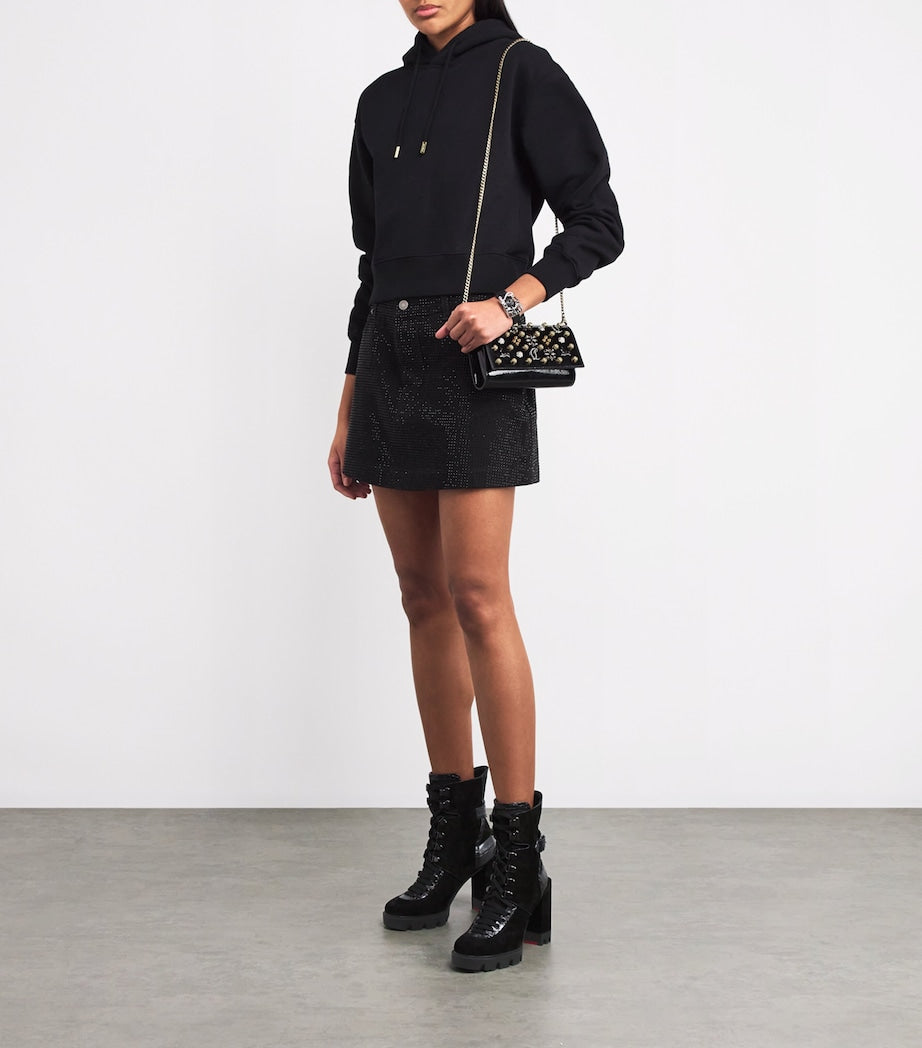 Christian Louboutin Black Macademia Suede Lace-Up Boots 100