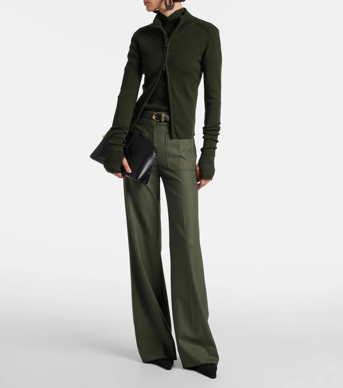 Victoria Beckham - Wool-blend zip-up sweater