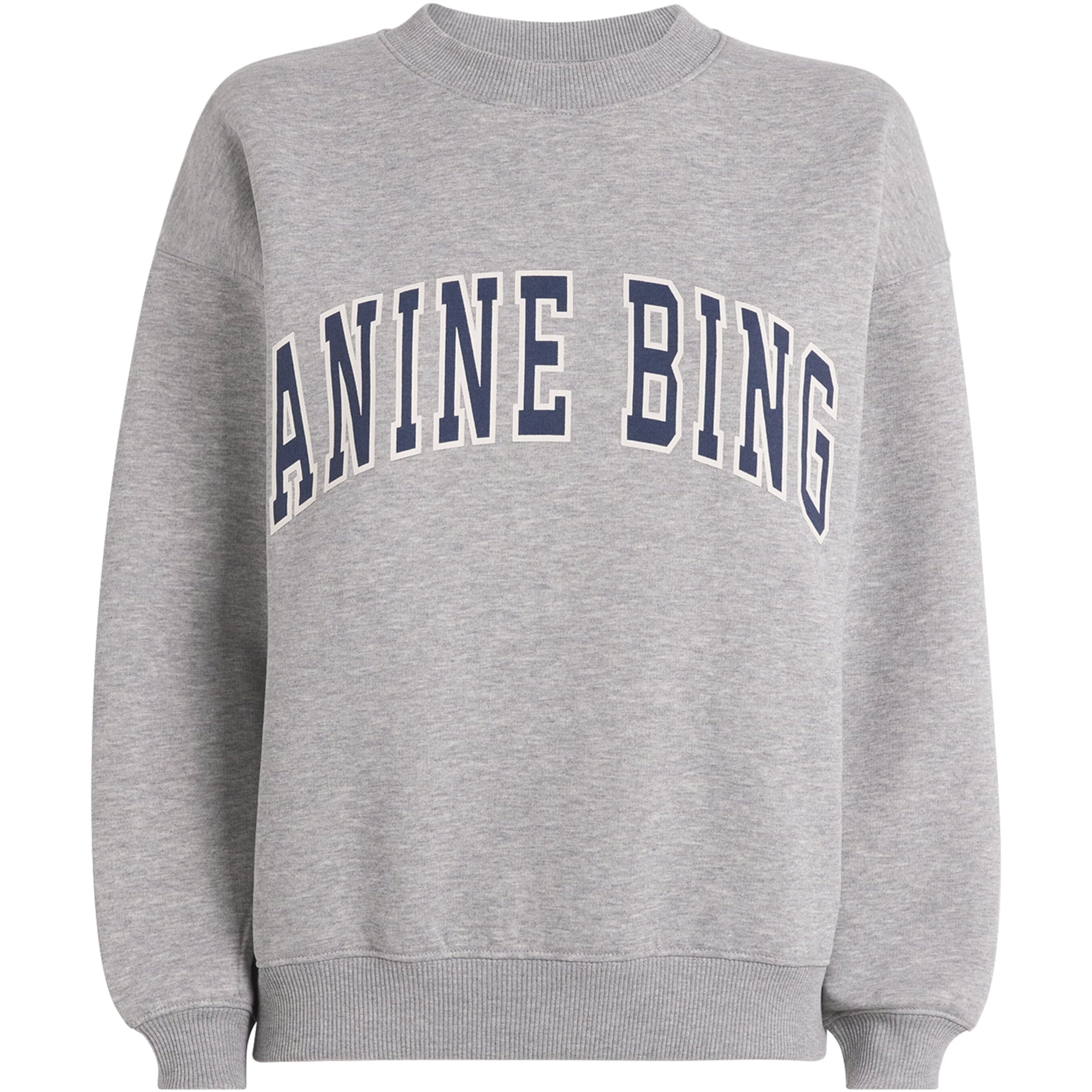 ANINE BING Grey Cotton-Blend Spencer Sweatshirt