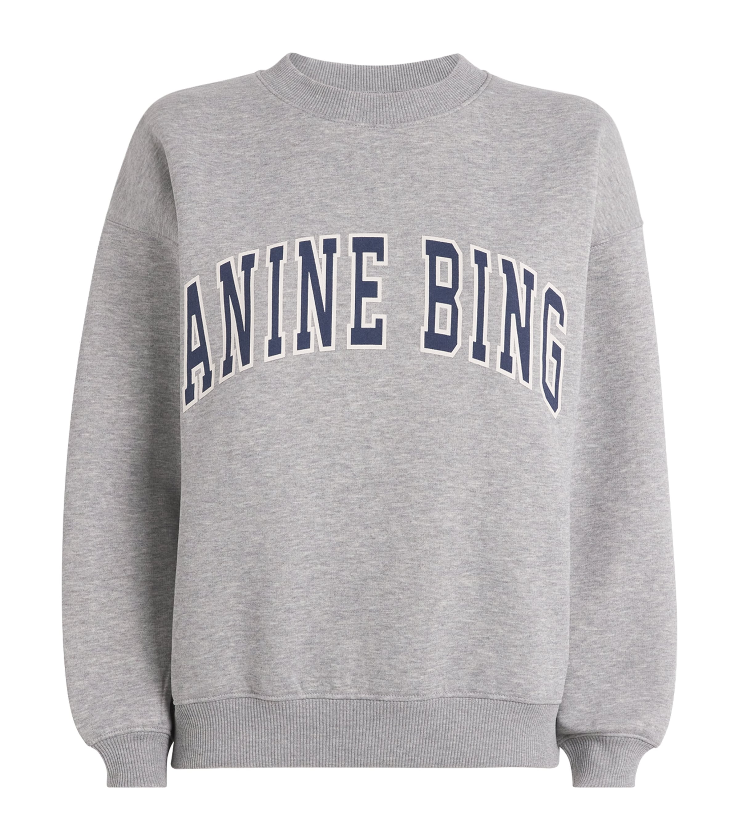 ANINE BING Grey Cotton-Blend Spencer Sweatshirt