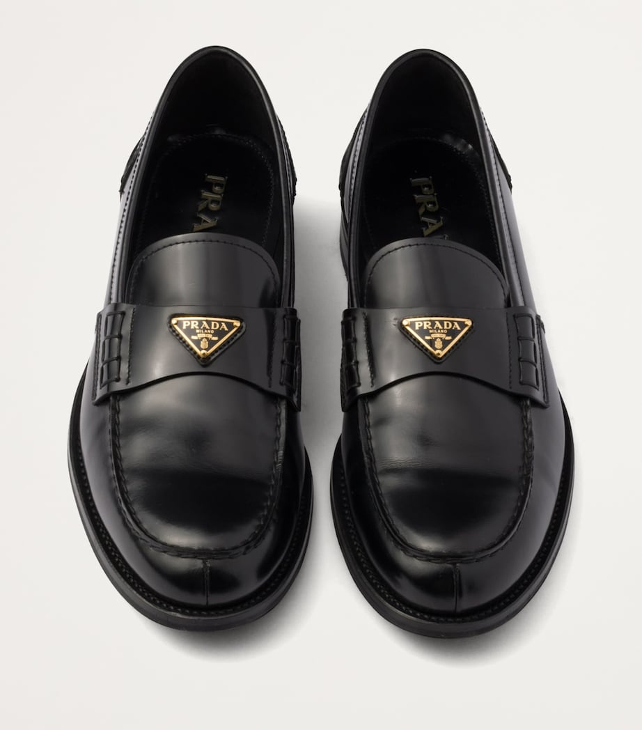 Brushed Leather Loafers