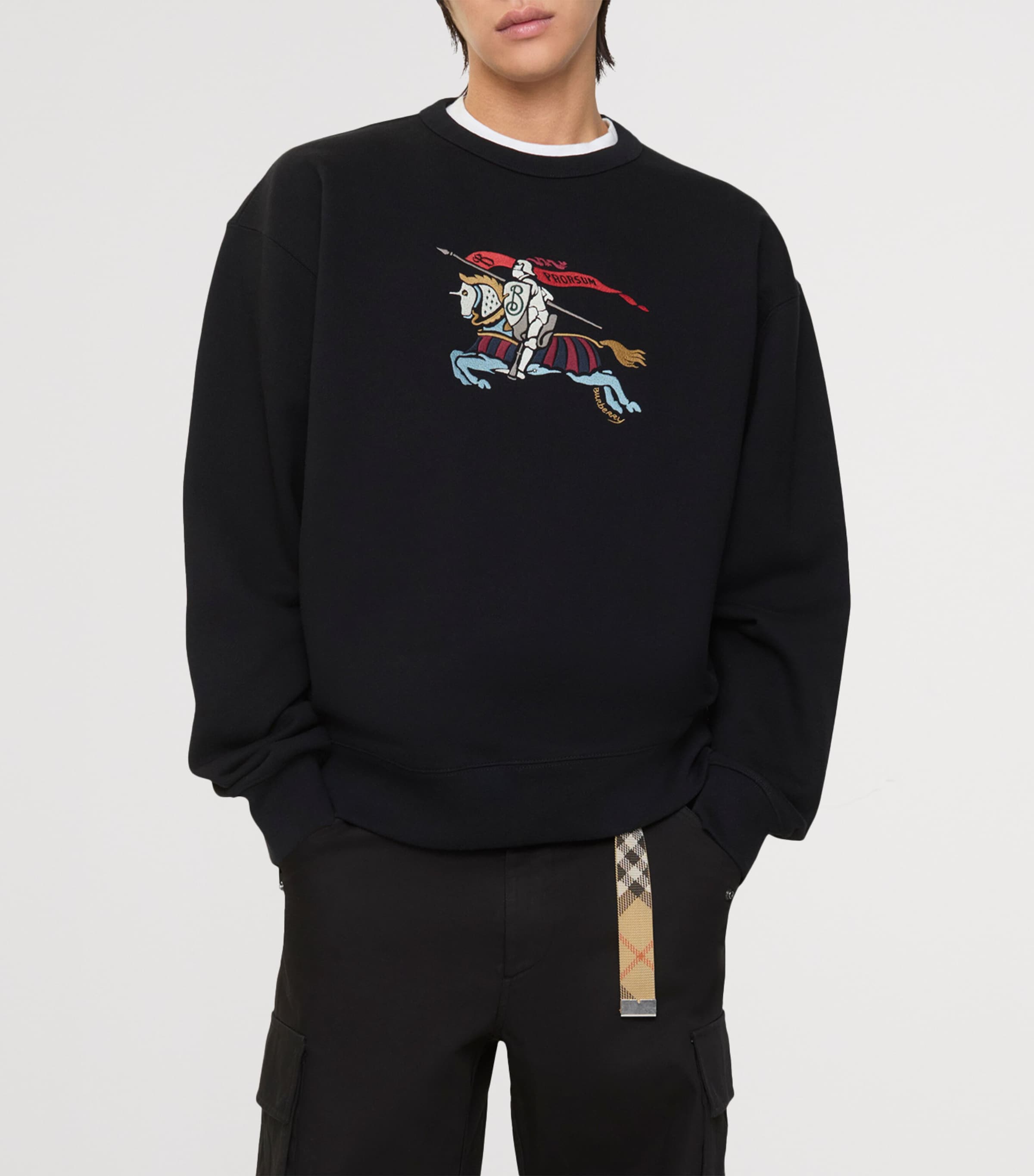Burberry Black Cotton EKD Sweatshirt