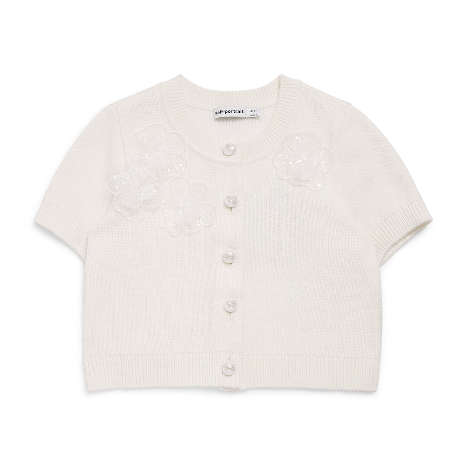 Self-Portrait Kids Short-Sleeve Flower Cardigan (3-12 Years)