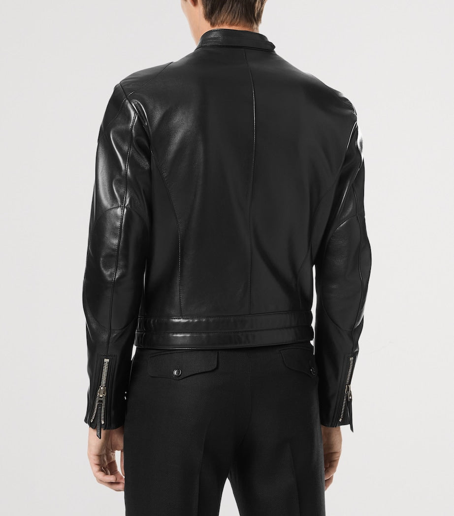 TOM FORD Black Leather Biker Jacket
