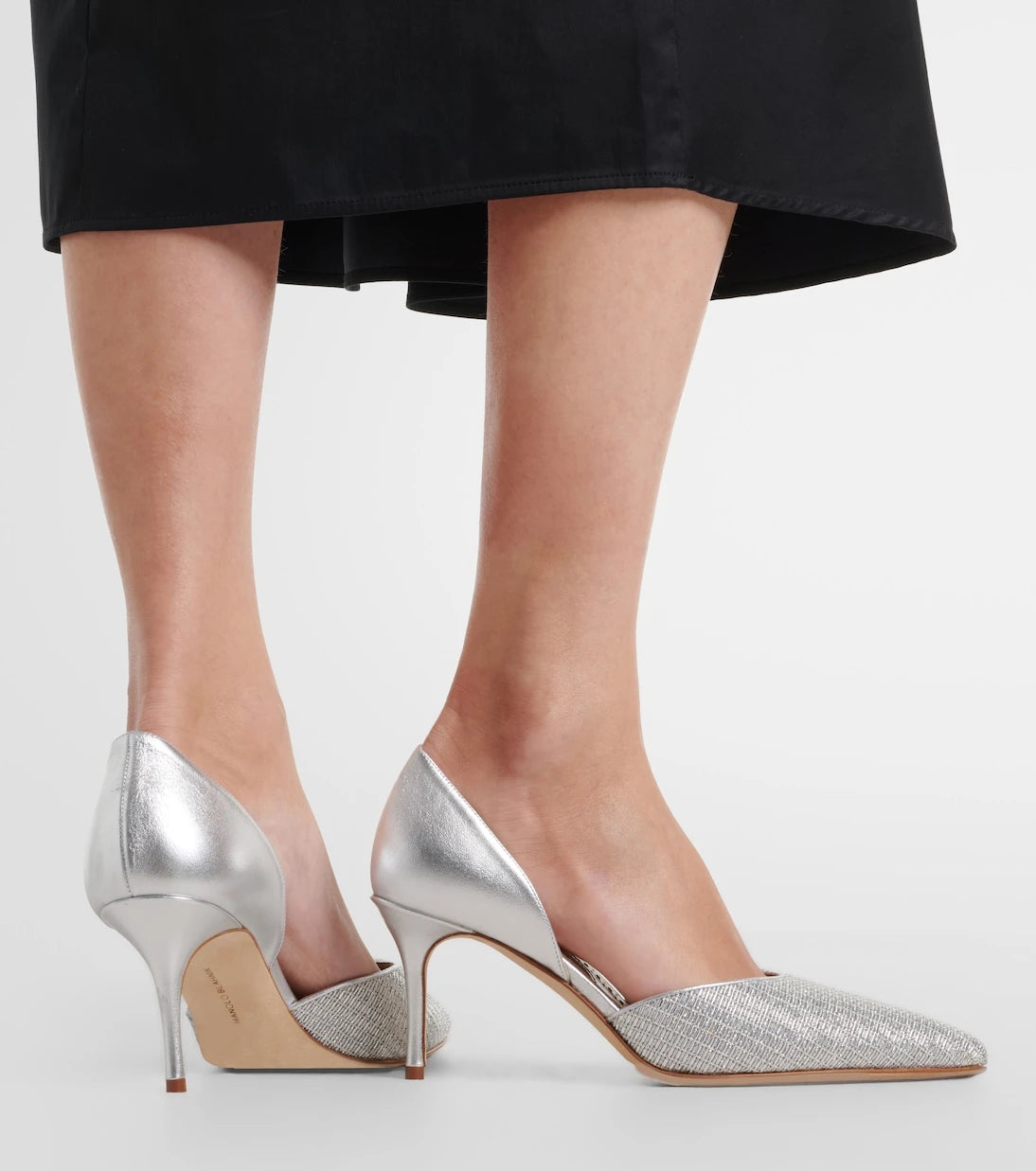 Manolo Blahnik - Taylerbinu leather-trimmed woven pumps