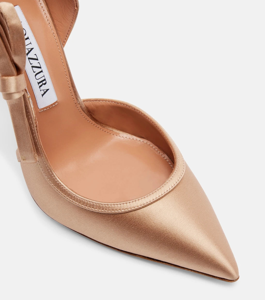 Aquazzura - Soave 105  bow-detail satin pumps