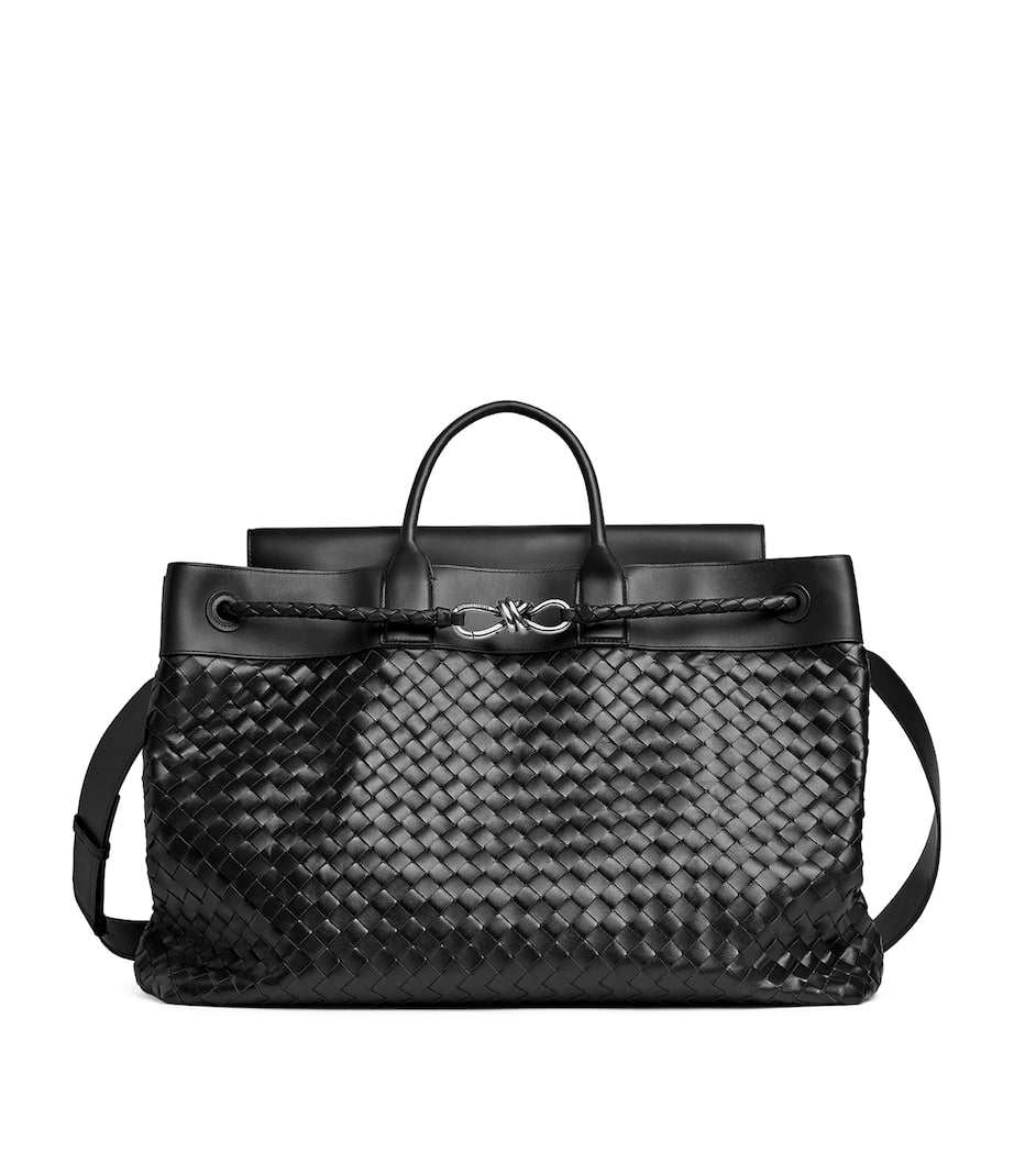 Bottega Veneta Grey Large Calfskin Andiamo Voyager Holdall