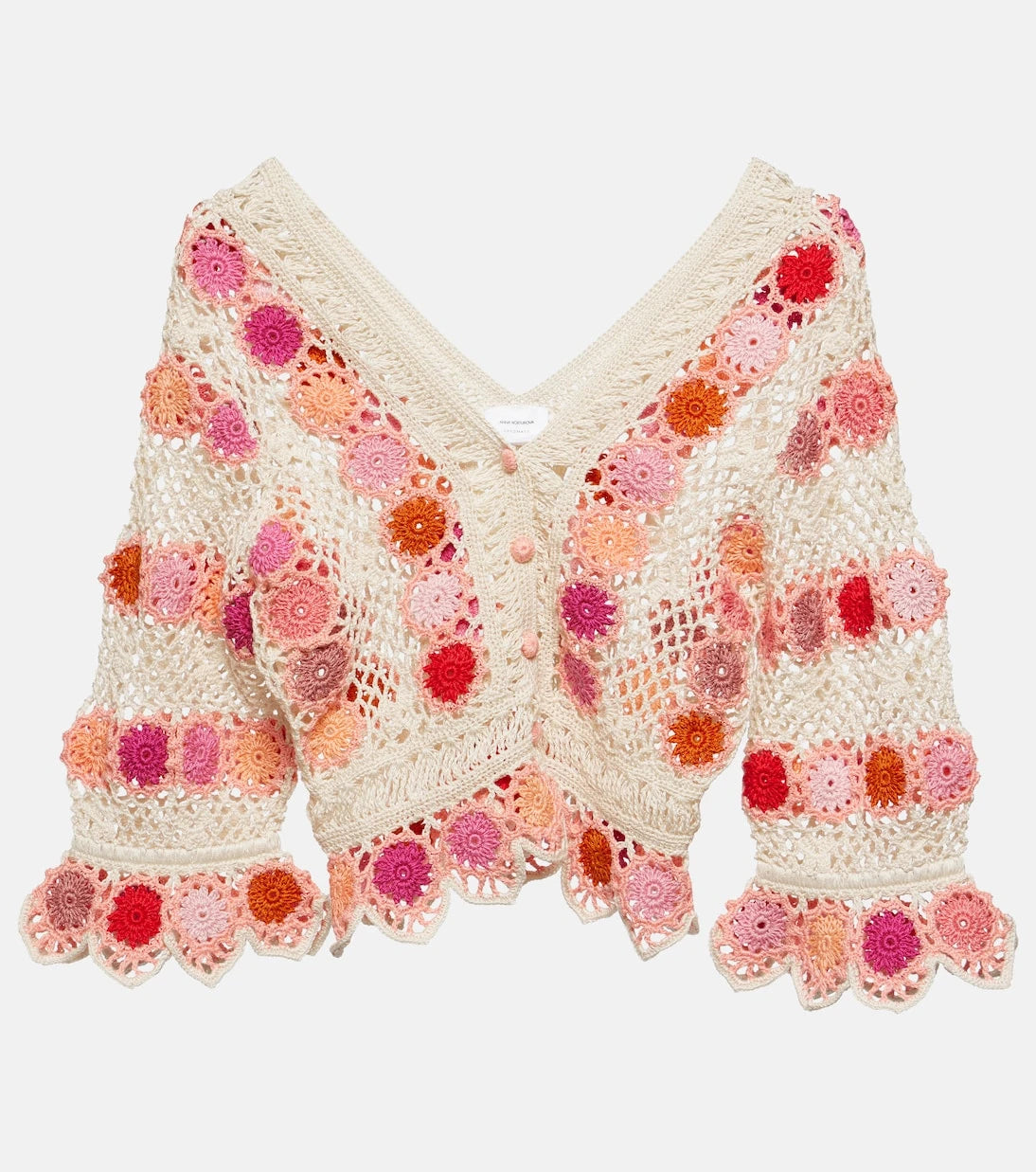 Anna Kosturova - Bouquet floral cotton crochet top