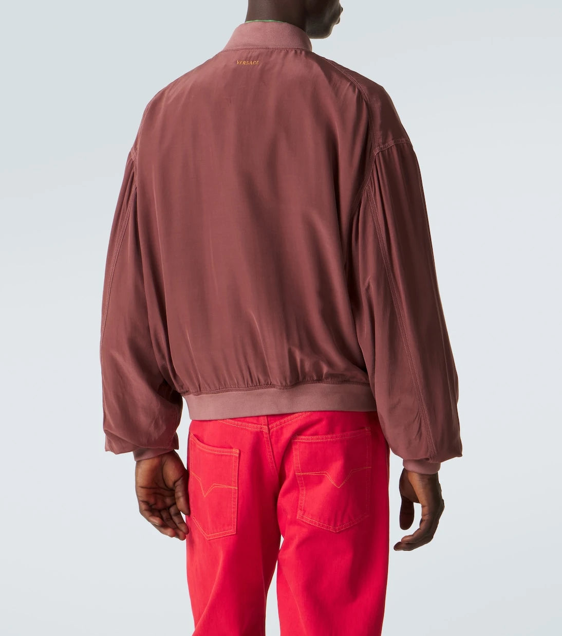 Versace - Oversized silk poplin blouson jacket