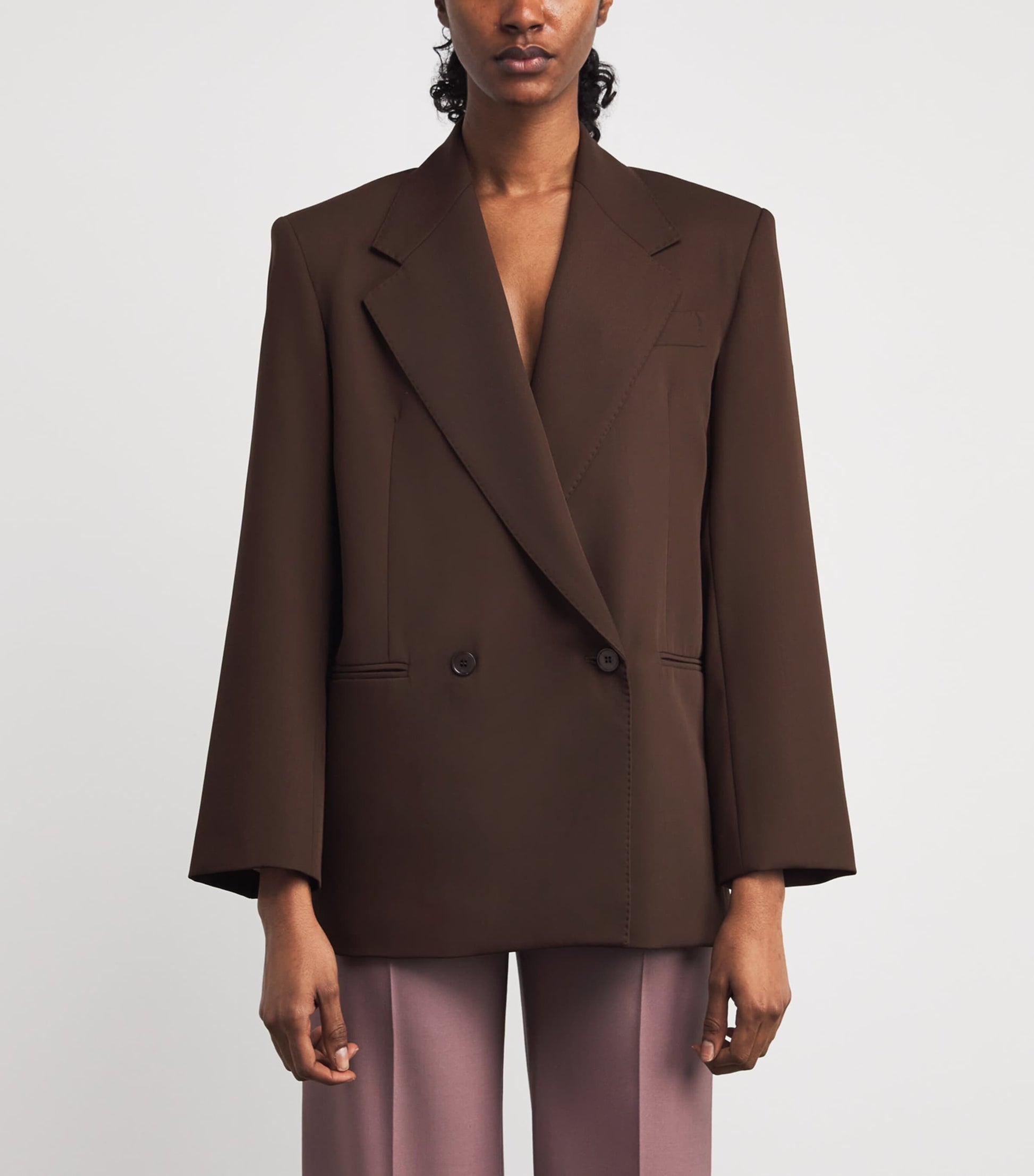 Weekend Max Mara Brown x Giuliva Heritage Virgin Wool Twill Blazer