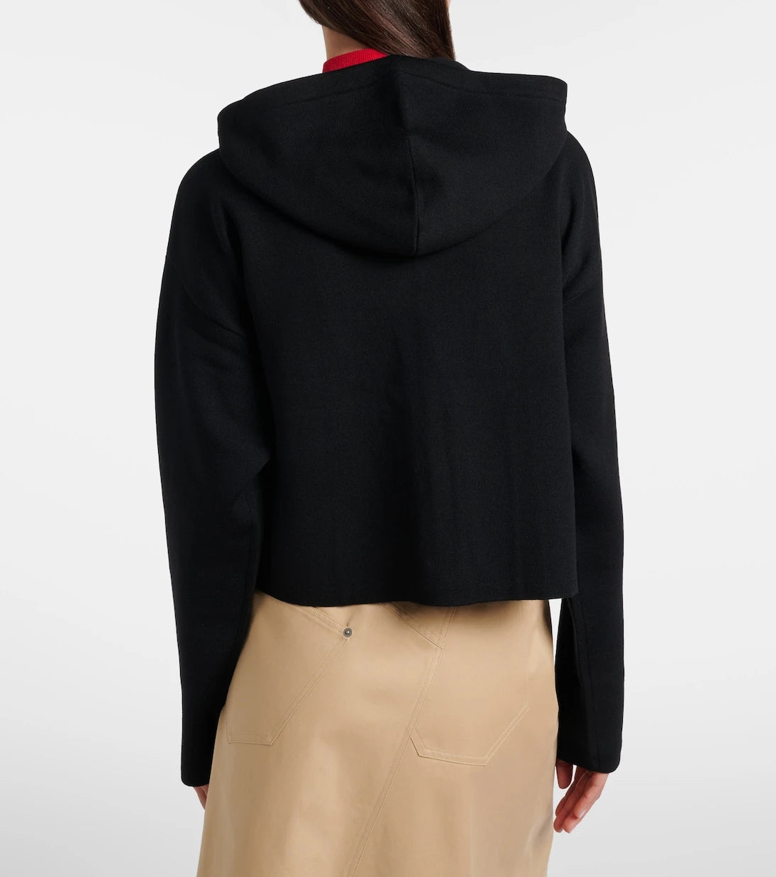 Loewe - Leather-trimmed wool hoodie