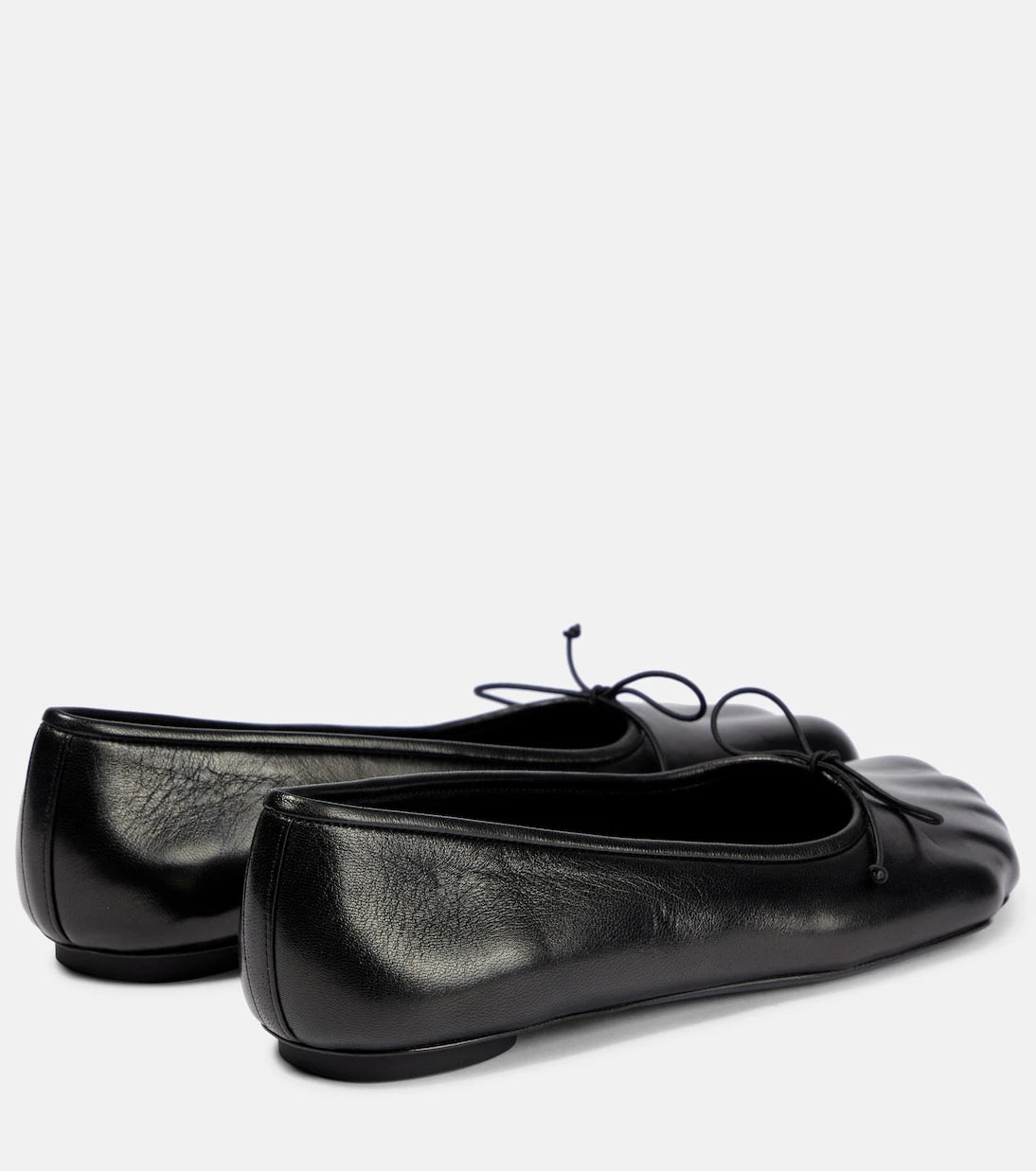 Balenciaga - Bow-detail leather ballet flats