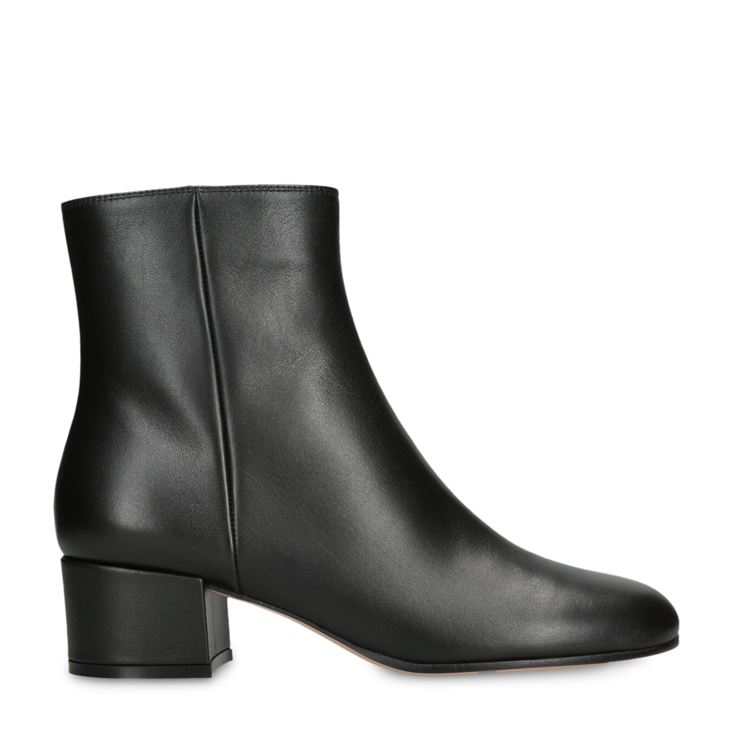 Gianvito Rossi Black Leather Vitello Glove Ankle Boots 45