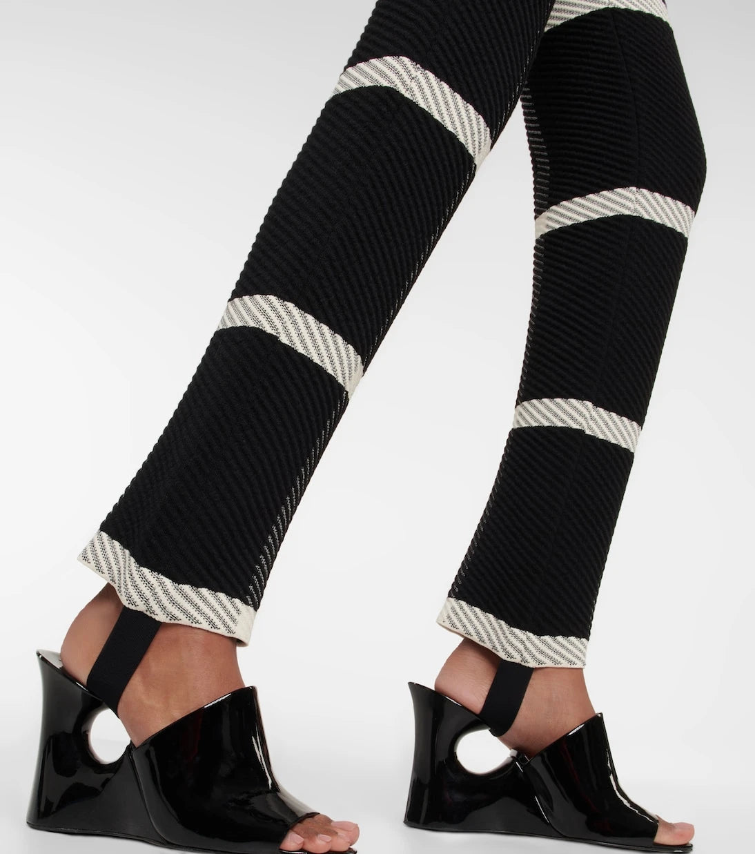 Alaïa - Checked wool-blend stirrup leggings