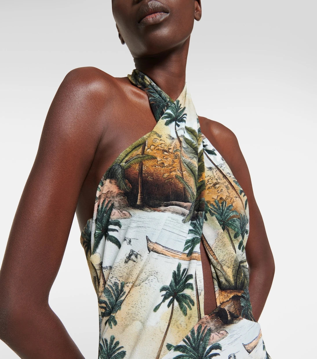 Johanna Ortiz - Hidden Paradise printed halterneck swimsuit