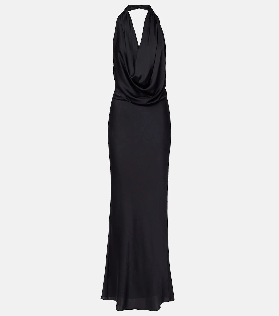 Staud - Poppi draped halterneck silk-blend gown