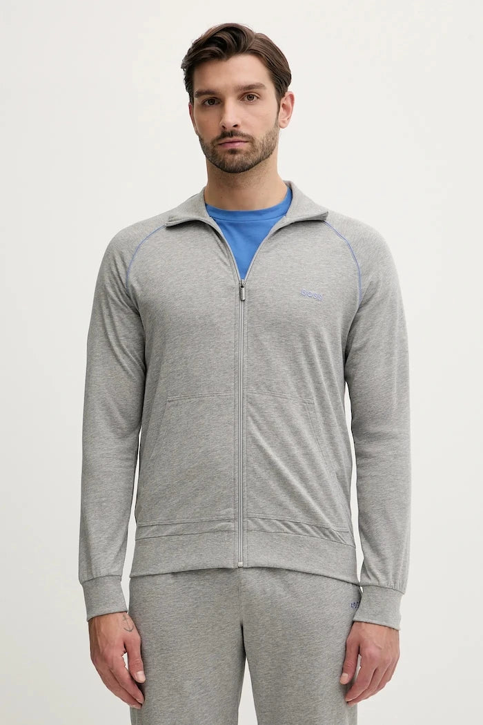 BOSS Erkek Pamuk ve Elastan Fermuarlı Sweatshirt Mix&Match Jacket Z