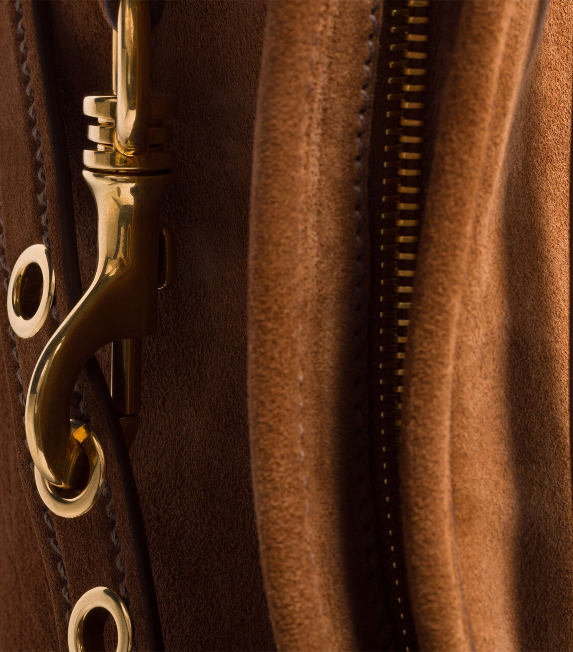 Brown Suede Aventure Shoulder Bag