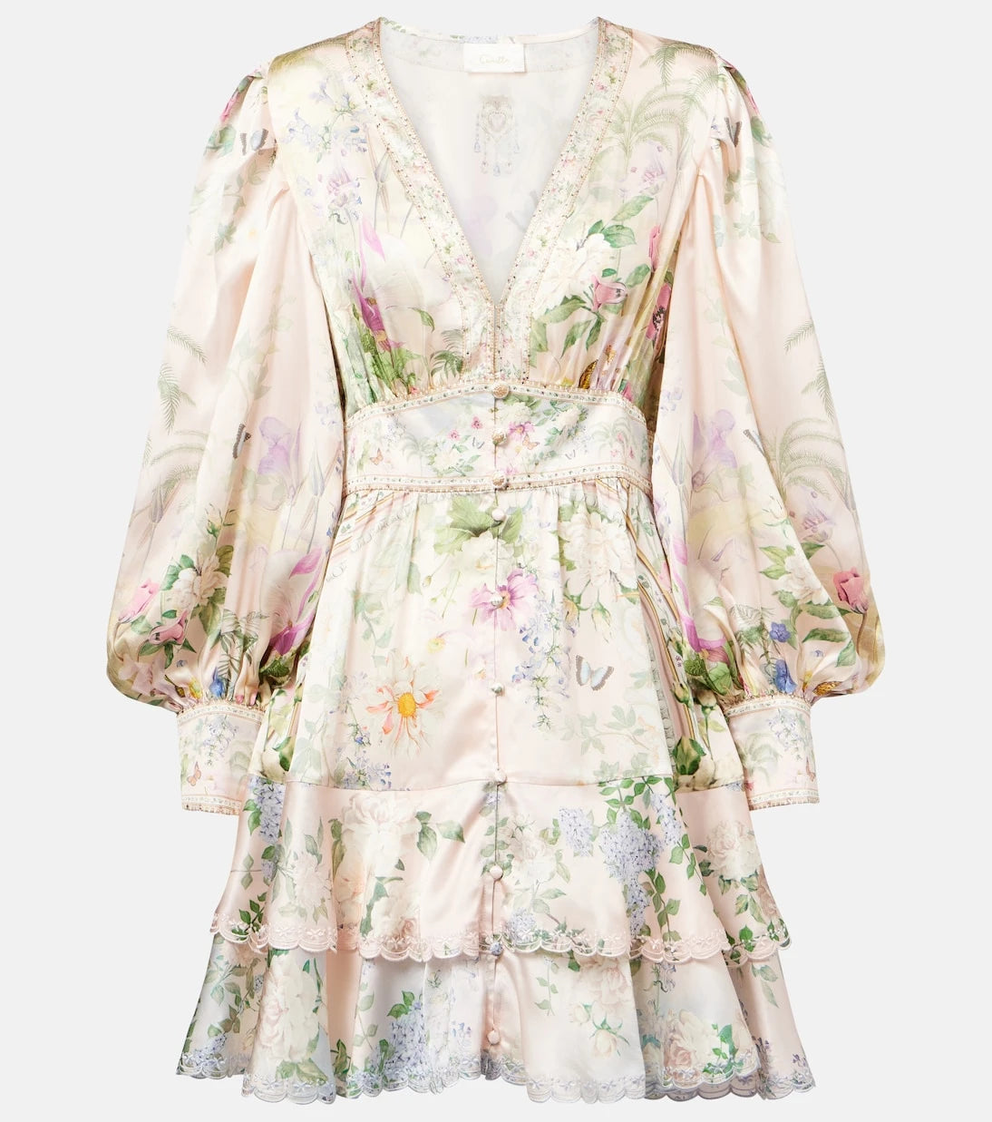 Camilla - Crystal-embellished silk minidress