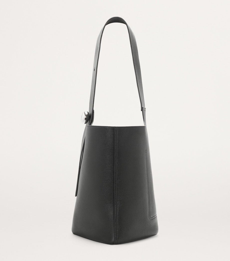 Large Leather Pebble Bucket Bag