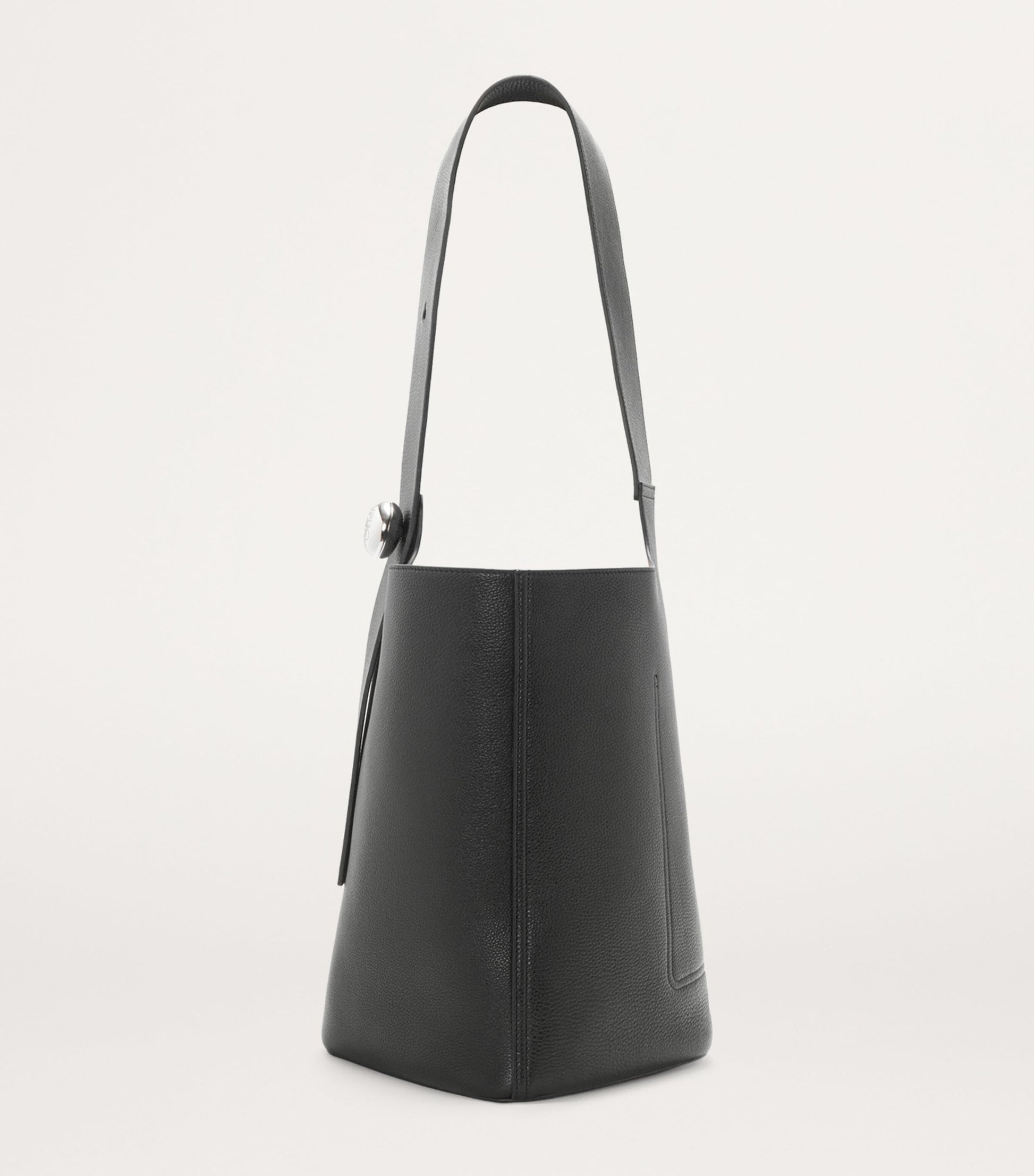 Large Leather Pebble Bucket Bag