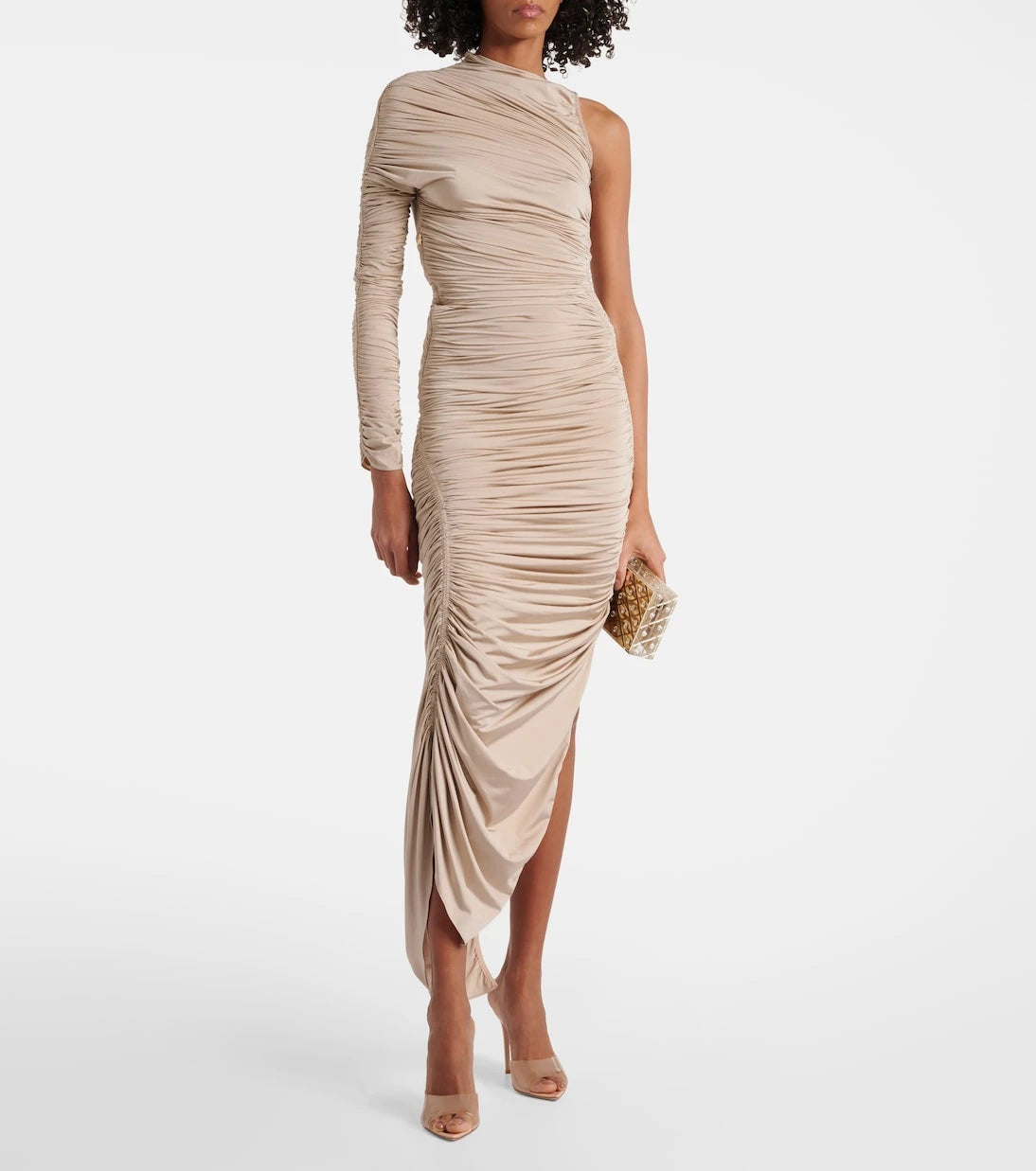 Mugler - Asymmetrical ruched maxi dress