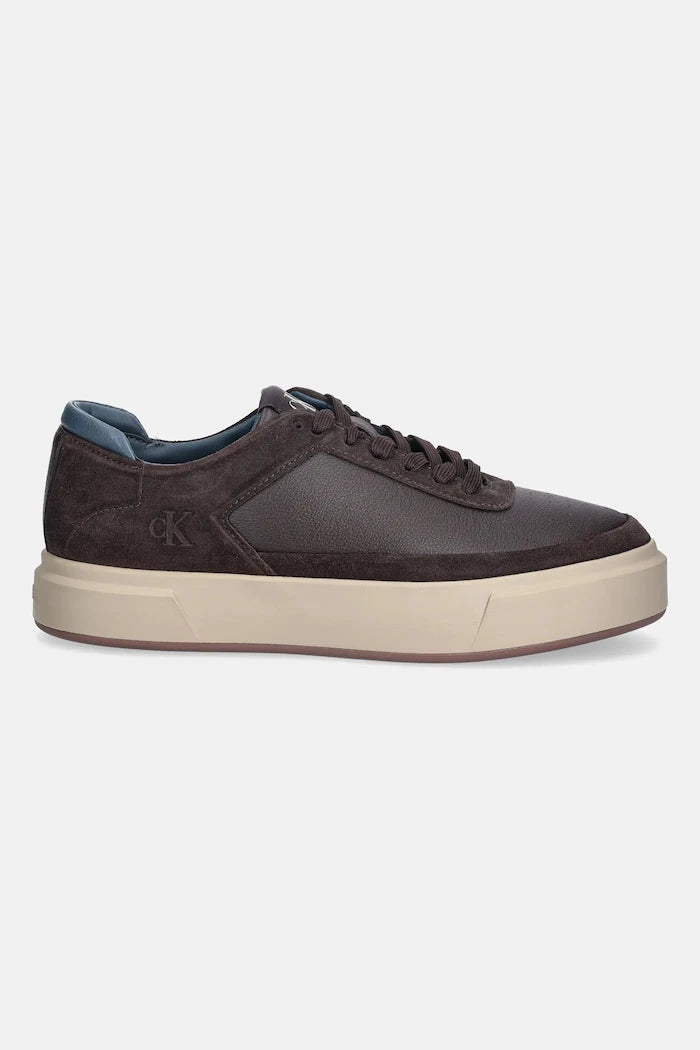 Кожени маратонки Calvin Klein BASKET CUPSOLE LACEUP LTH-NU