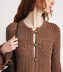 L'Agence Brown Open-Stitch Kiva Cardigan