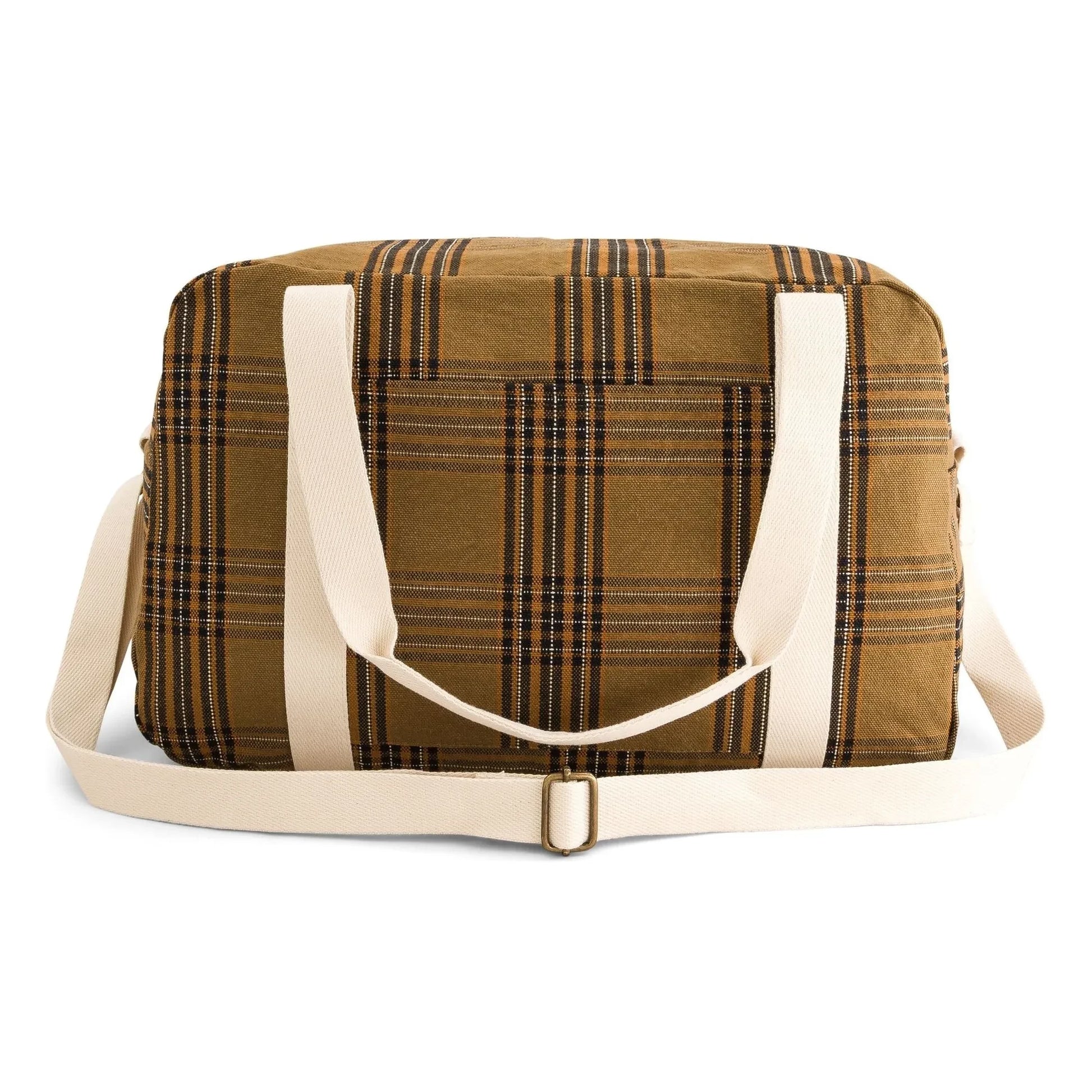 Rose in April - Raphaël Tartan diaper bag | Brown