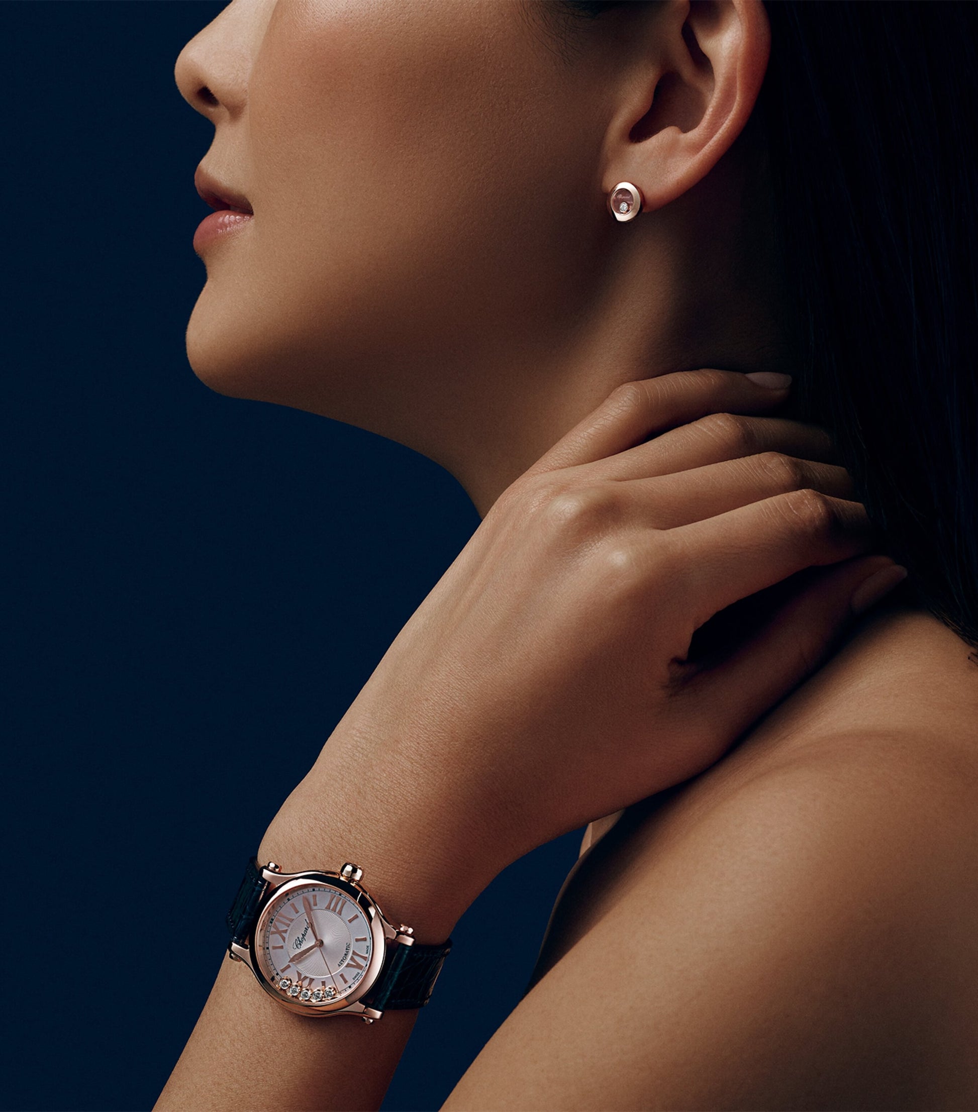 Chopard Rose Gold and Diamond Happy Sport Automatic Watch 33mm