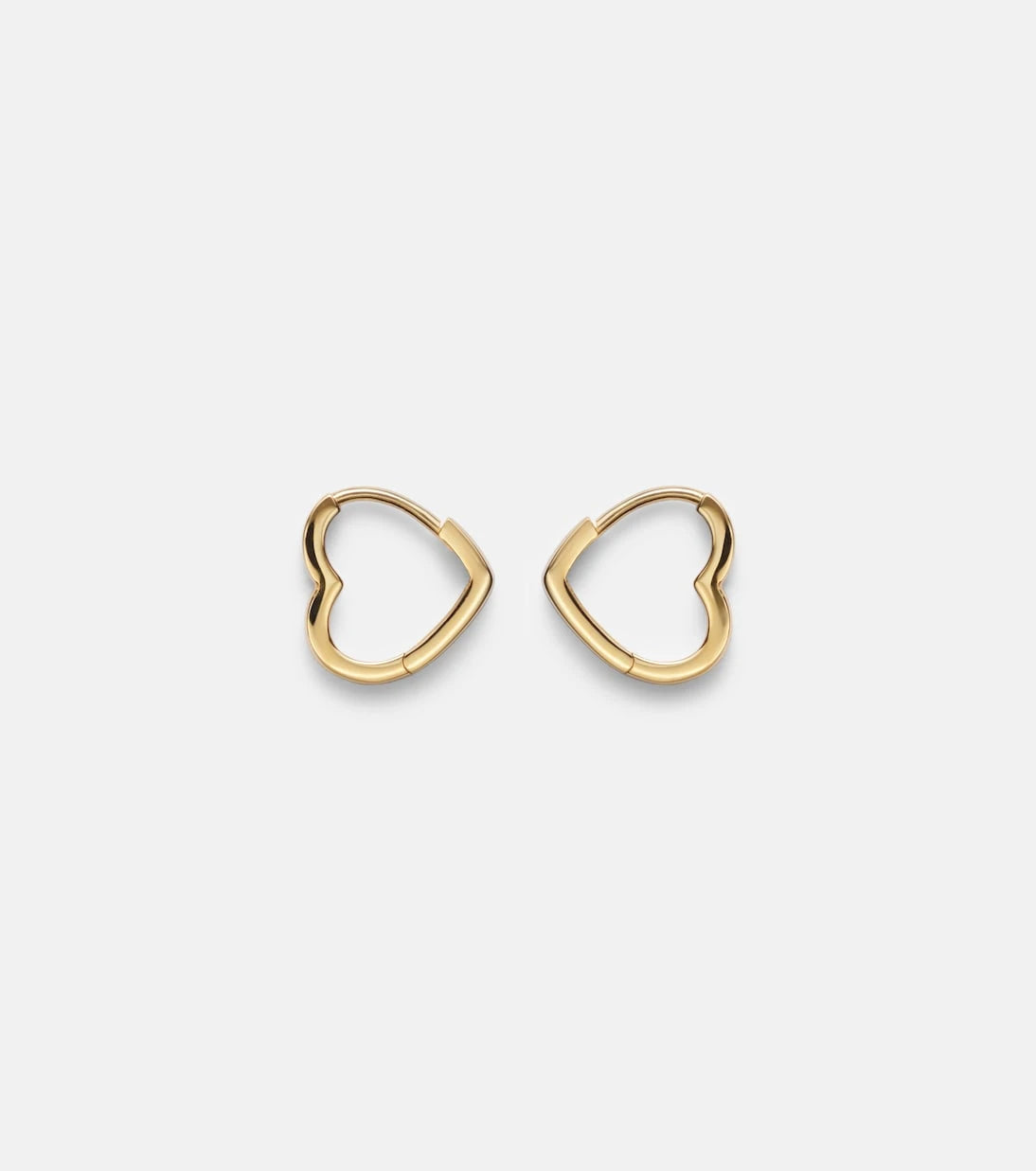 Stone and Strand - Heart 14kt gold huggie earrings