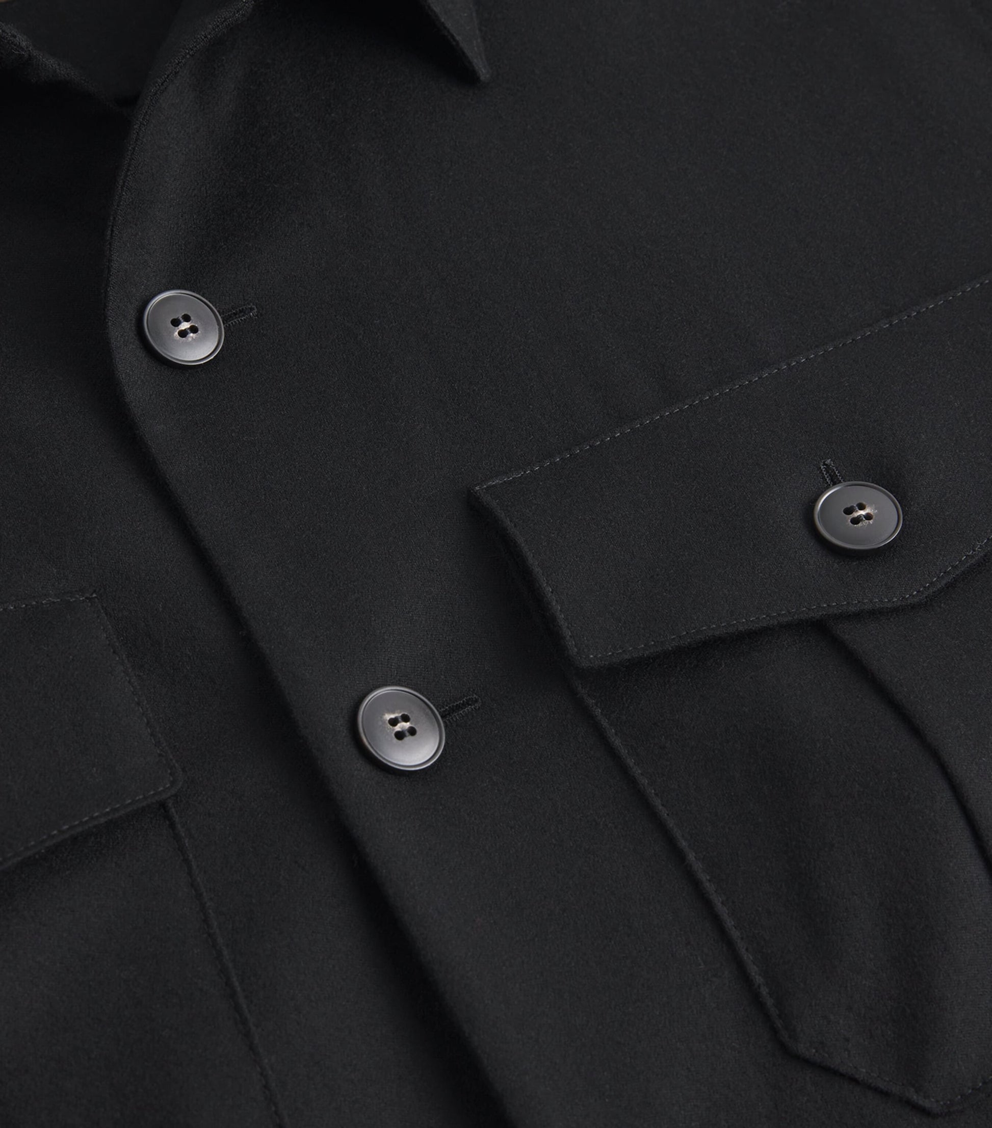 Canali Black Wool Overshirt