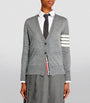 Grey Wool 4-Bar Stripe Cardigan