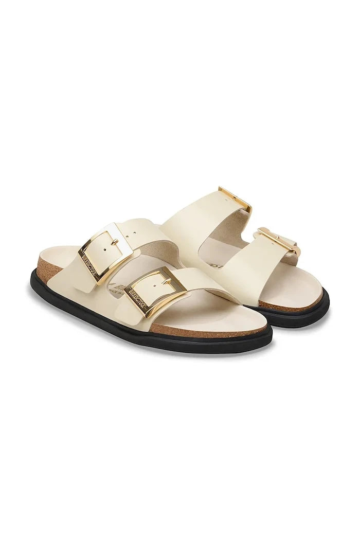 Birkenstock Kadın Deri Düz Taban Terlik Arizona Droplet Buckle