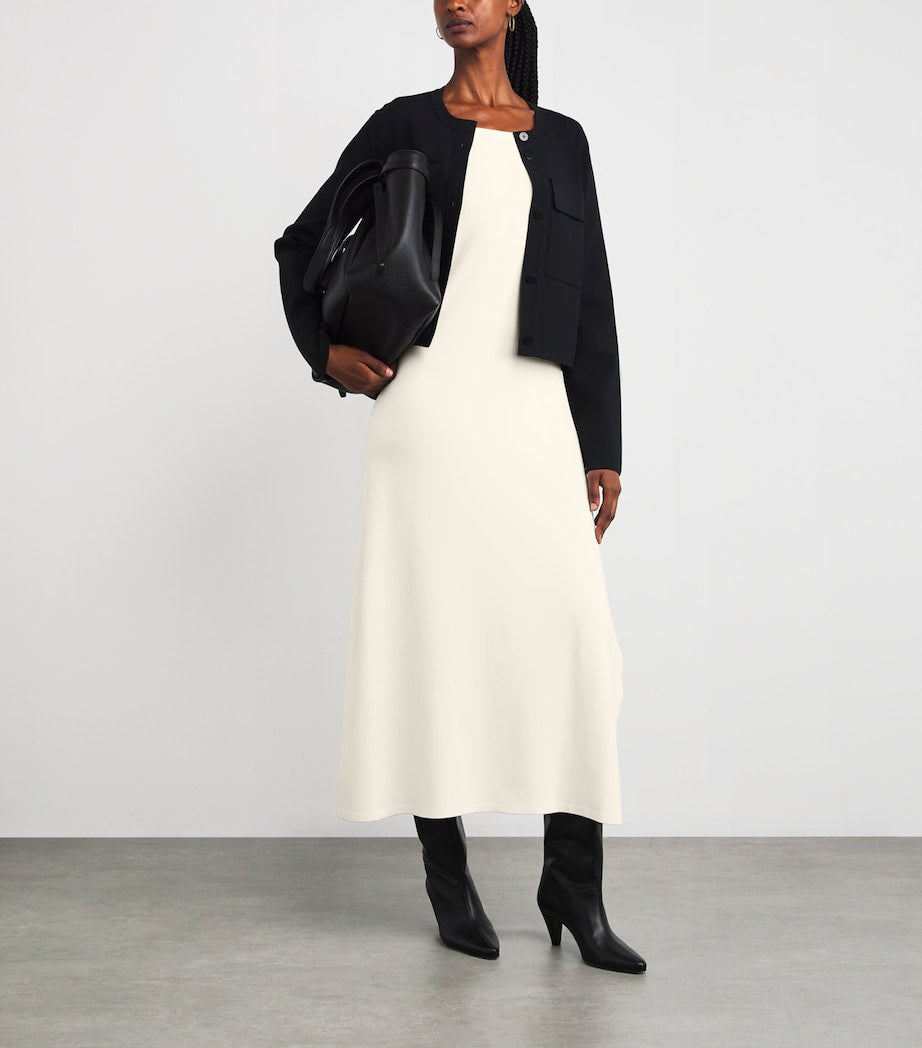 Ivory Knitted Square-Neck Dress