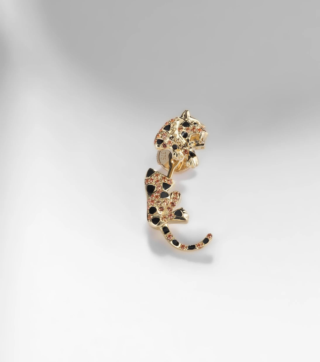 Yvonne Léon - Puce & Dessous Léopard 9kt gold single earring with gemstones