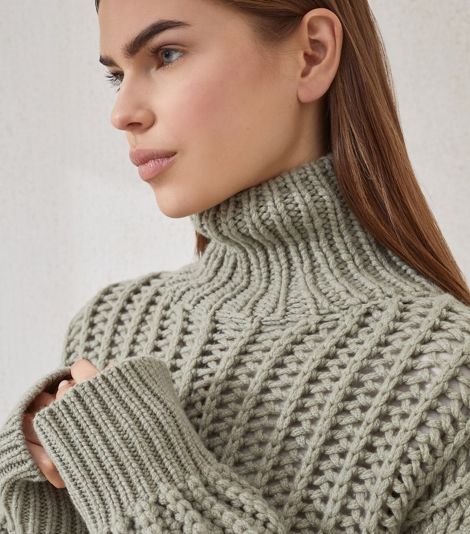 Green Cashmere Rollneck Sweater